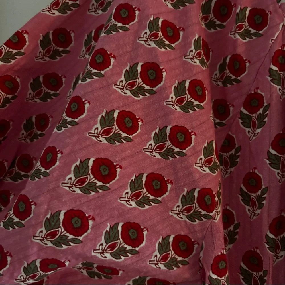 SAYLOR Greyson Pink Floral Puff Sleeve Tiered Mini Dress - Picture 6 of 13